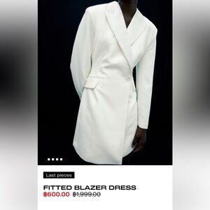 Elegant White Women's Blazer satin lapels tux Dress